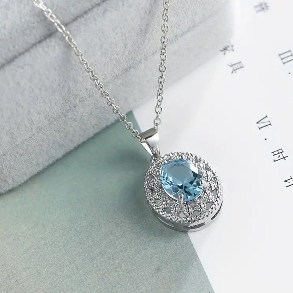 Blue Topaz Necklace - Picture 1 of 4